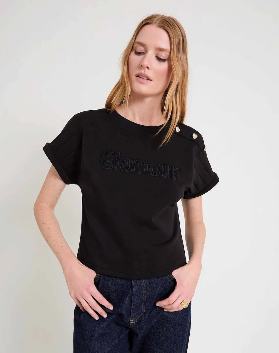 Женская футболка с коротким рукавом и принтом Naf Naf, черный
Женская футболка с коротким рукавом и принтом Naf Naf, черный