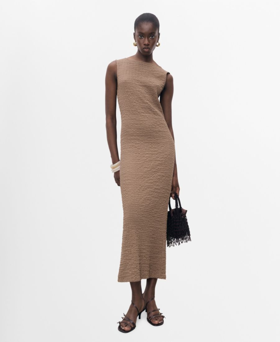 Женское приталенное платье с текстурированной поверхностью MANGO, Beige
Женское приталенное платье с текстурированной поверхностью MANGO, Beige