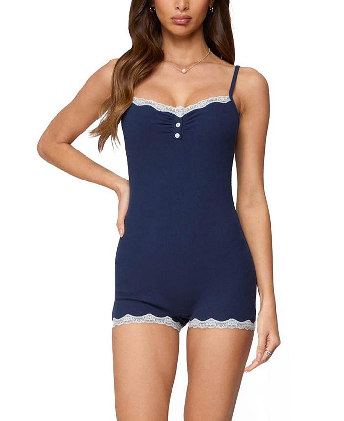 Джемпер с ребрами Juni Henley Edikted, синий
Джемпер с ребрами Juni Henley Edikted, синий