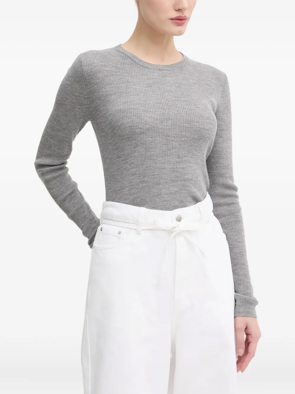 Топ в рубчик с длинными рукавами Day Birger Et Mikkelsen, серый 
Топ в рубчик с длинными рукавами Day Birger Et Mikkelsen, серый