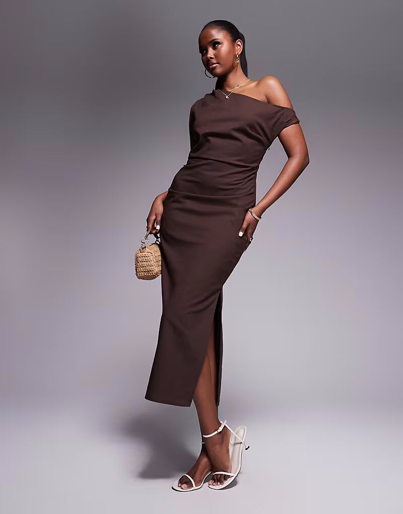 Платье миди с открытыми плечами Kaiia из льна с перекрученной отделкой шоколадно-коричневого цвета
Платье миди с открытыми плечами Kaiia из льна с перекрученной отделкой шоколадно-коричневого цвета