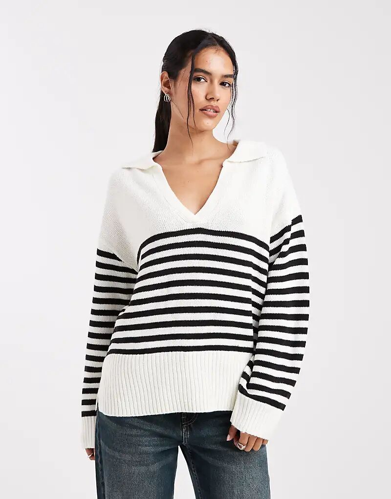 Джемпер Wednesdays Girl в полоску с открытым воротником, белый
Джемпер Wednesdays Girl в полоску с открытым воротником, белый