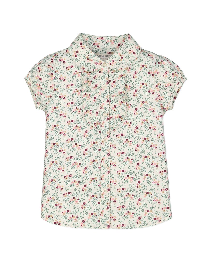 Hope & Henry Блузка с принтом и рюшами спереди, белый
Hope & Henry Блузка с принтом и рюшами спереди, белый