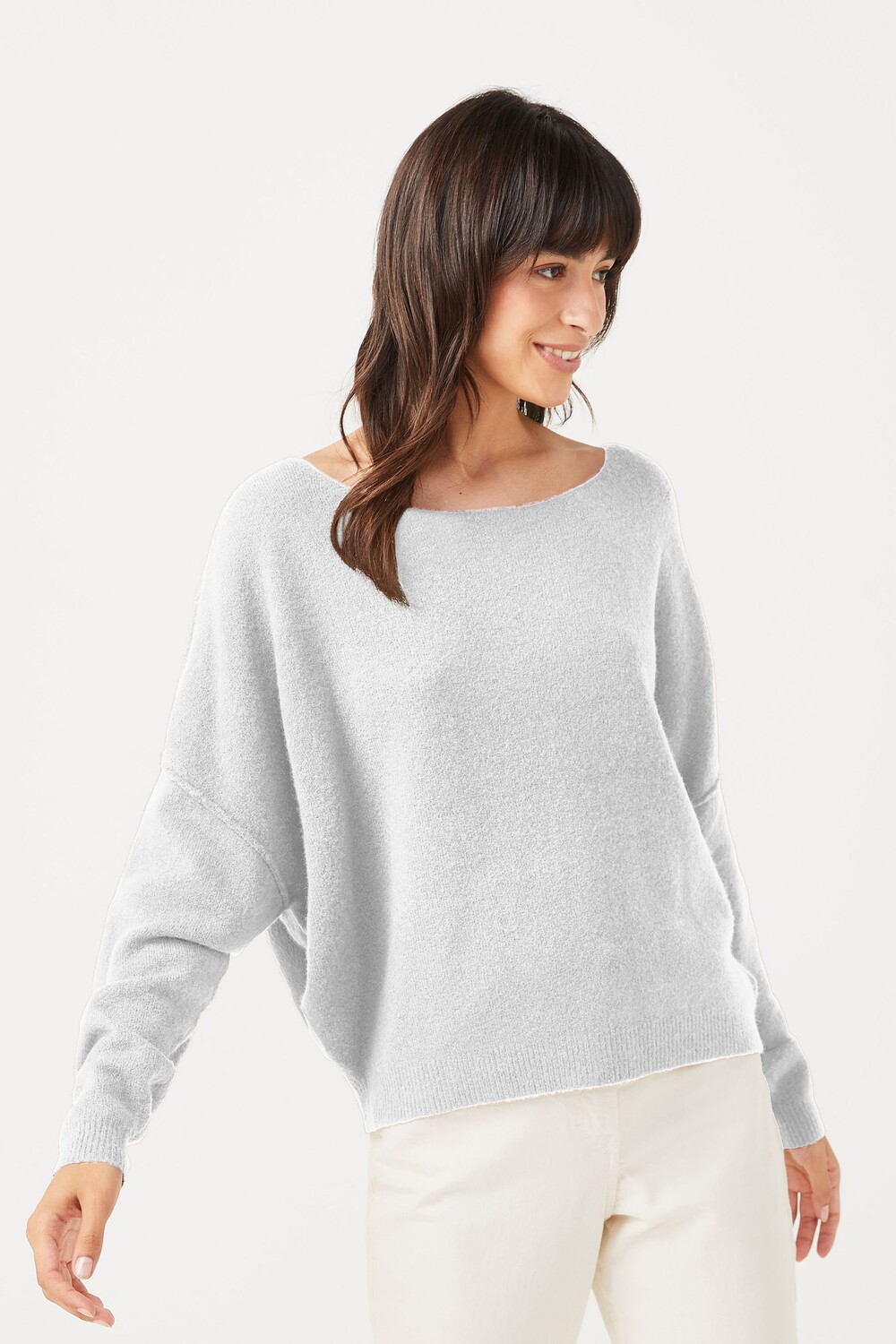 Свободный вязаный свитер American Vintage, серый 
Свободный вязаный свитер American Vintage, серый