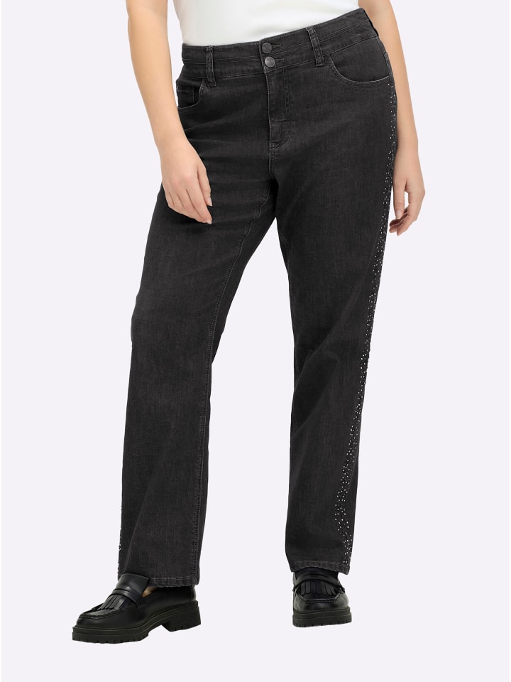 Sheego Прямые джинсы из черного денима
Sheego Прямые джинсы из черного денима