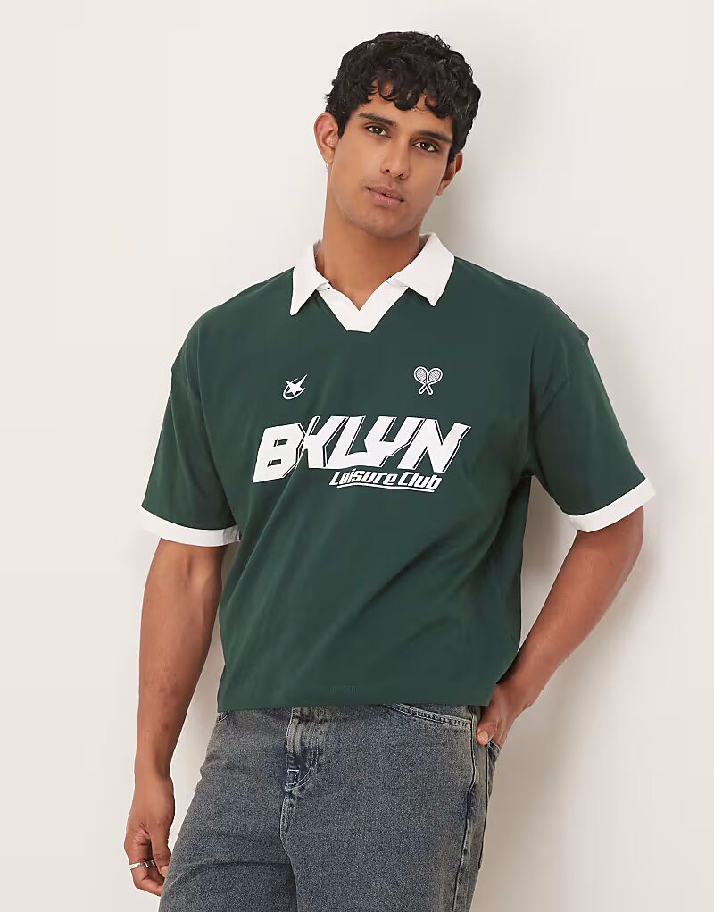 Свободное поло свободного кроя ASOS DESIGN со спортивной графикой темно-зеленого цвета
Свободное поло свободного кроя ASOS DESIGN со спортивной графикой темно-зеленого цвета