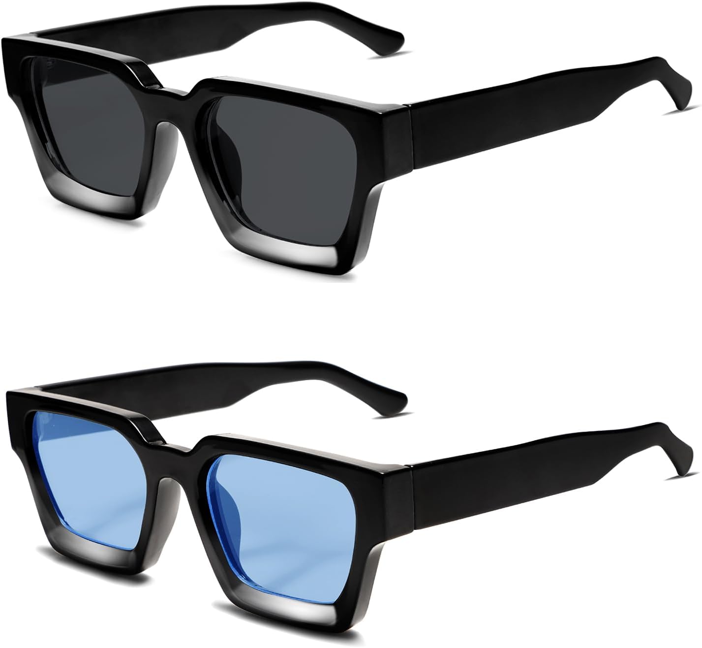 Солнцезащитные очки VANLINKER квадратной формы для мужчин и женщин, ретро-стиль, массивные прямоугольные, защита от УФ-излучения UV400, VL9731, 2pcs - Black + Black / Blue
Солнцезащитные очки VANLINKER квадратной формы для мужчин и женщин, ретро-стиль, массивные прямоугольные, защита от УФ-излучения UV400, VL9731, 2pcs - Black + Black / Blue