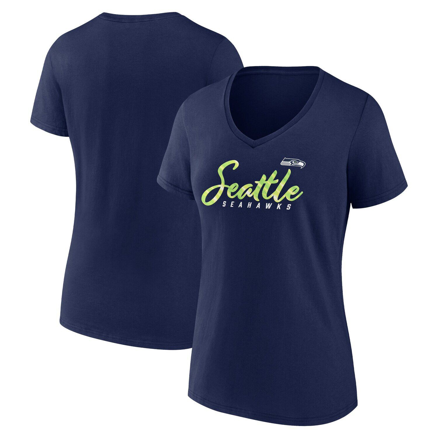 Женская футболка Fanatics с логотипом College Seattle Seahawks Shine Time с v-образным вырезом Fanatics
Женская футболка Fanatics с логотипом College Seattle Seahawks Shine Time с v-образным вырезом Fanatics