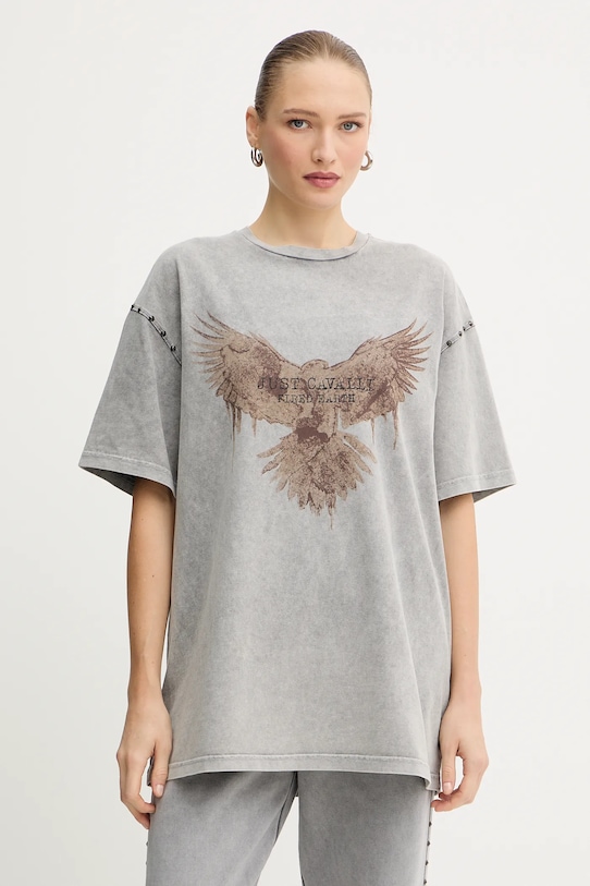 Хлопковая футболка Just Cavalli, серый
Хлопковая футболка Just Cavalli, серый