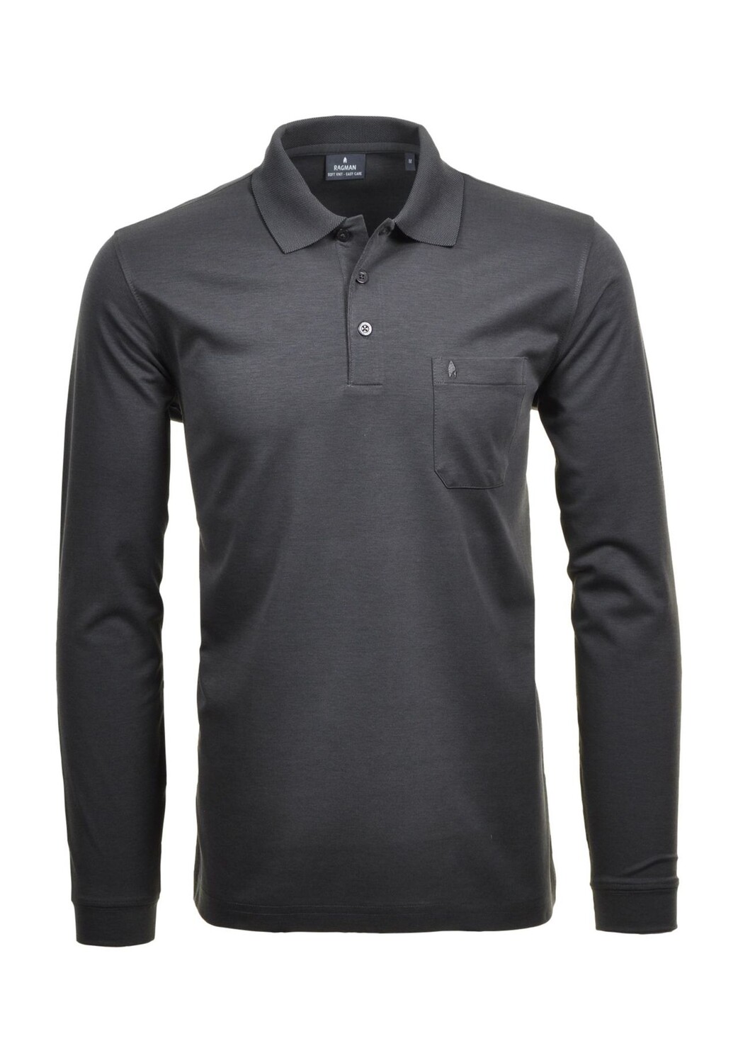 Рубашка-поло, нагрудный карман, длинный рукав, мужская RAGMAN, антрацит
Рубашка-поло, нагрудный карман, длинный рукав, мужская RAGMAN, антрацит
