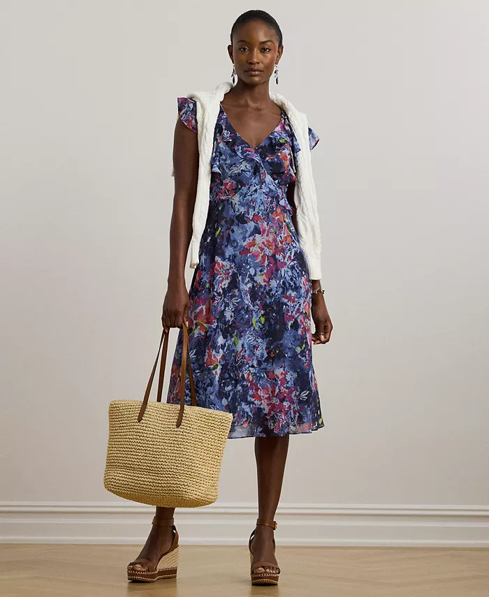 Платье миди из жоржета с принтом и рюшами, размер Petite Lauren Ralph Lauren, синий
Платье миди из жоржета с принтом и рюшами, размер Petite Lauren Ralph Lauren, синий