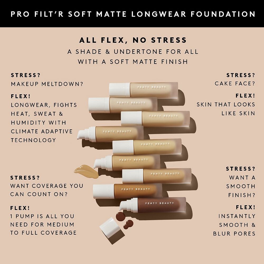 FENTY BEAUTY от Rihanna Pro Filt'r Soft Matte Longwear Liquid Foundation FENTY BEAUTY by Rihanna, 125
FENTY BEAUTY от Rihanna Pro Filt'r Soft Matte Longwear Liquid Foundation FENTY BEAUTY by Rihanna, 125