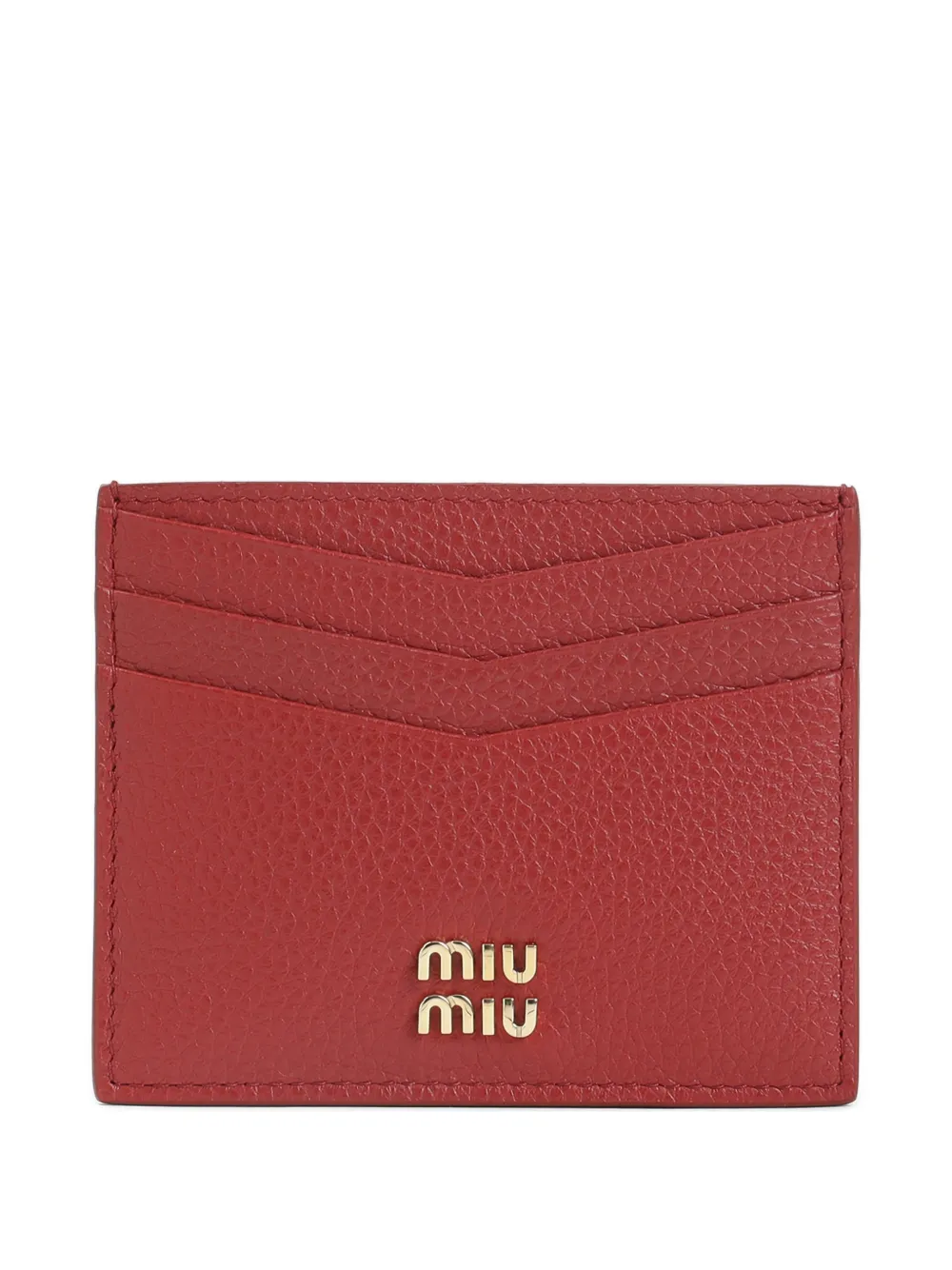 Кожаный держатель для карт с логотипом Miu Miu, красный
Кожаный держатель для карт с логотипом Miu Miu, красный