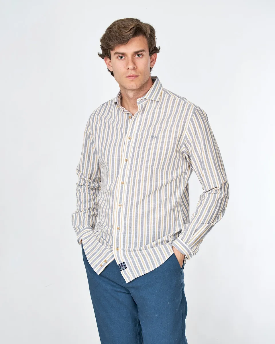 Мужская рубашка в деревенском стиле, классический крой, полоска Spagnolo, горчичный
Мужская рубашка в деревенском стиле, классический крой, полоска Spagnolo, горчичный