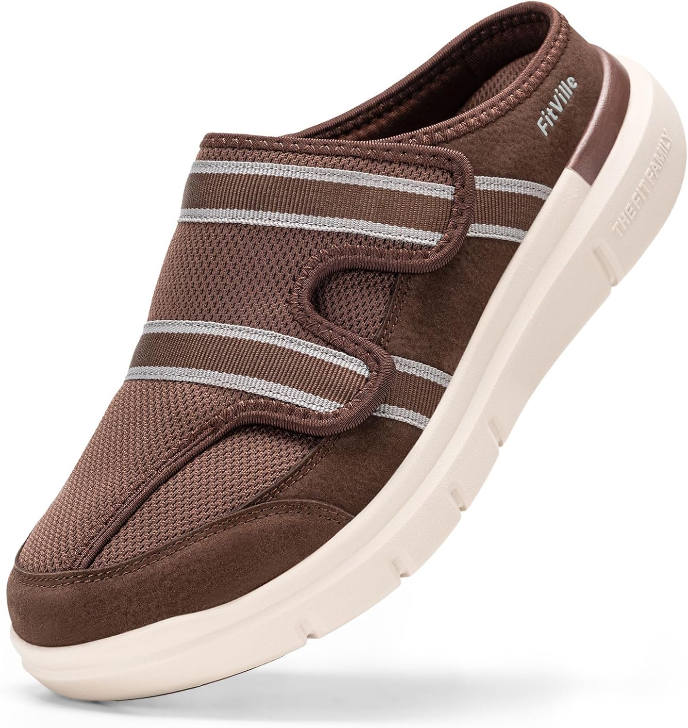 Мужские широкие тапочки FitVille с поддержкой свода стопы, дышащие, регулируемые домашние тапочки-мюли, ортопедическая обувь для дома, обувь без застежек для ходьбы при подошвенном фасциите, коричневый
Мужские широкие тапочки FitVille с поддержкой свода стопы, дышащие, регулируемые домашние тапочки-мюли, ортопедическая обувь для дома, обувь без застежек для ходьбы при подошвенном фасциите, коричневый