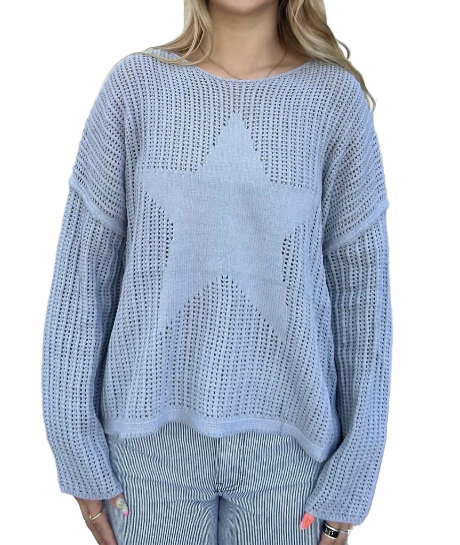 Вязаный свитер со звездами в пыльно-голубом цвете KLd. Signature
Вязаный свитер со звездами в пыльно-голубом цвете KLd. Signature