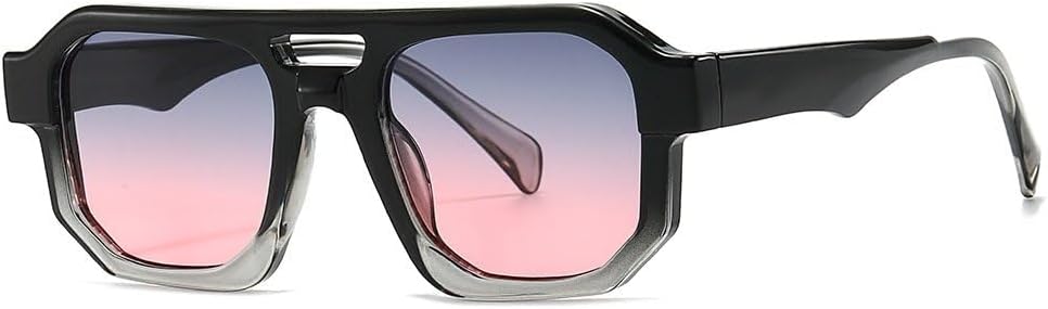 Ретро солнцезащитные очки для женщин и мужчин в винтажном стиле с двойной перемычкой, прозрачными линзами, модные солнцезащитные очки с защитой от УФ-излучения UV400 TKKTLLT, Grey Pink
Ретро солнцезащитные очки для женщин и мужчин в винтажном стиле с двойной перемычкой, прозрачными линзами, модные солнцезащитные очки с защитой от УФ-излучения UV400 TKKTLLT, Grey Pink