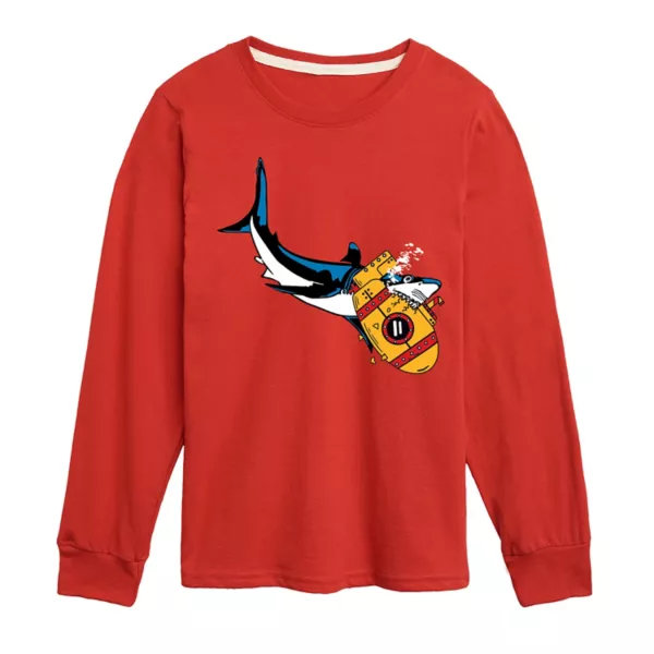 Футболка с длинным рукавом для мальчиков 8-20 лет с принтом акулы, атакующей подводную лодку Licensed Character, красный
Футболка с длинным рукавом для мальчиков 8-20 лет с принтом акулы, атакующей подводную лодку Licensed Character, красный