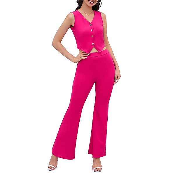 Женский костюм из льна: жилет с пуговицами и брюки с высокой талией Clearflower, Rose Red
Женский костюм из льна: жилет с пуговицами и брюки с высокой талией Clearflower, Rose Red