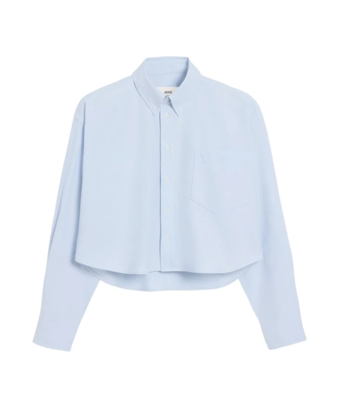 Прозрачная голубая рубашка на пуговицах Ami Paris, синий
Прозрачная голубая рубашка на пуговицах Ami Paris, синий