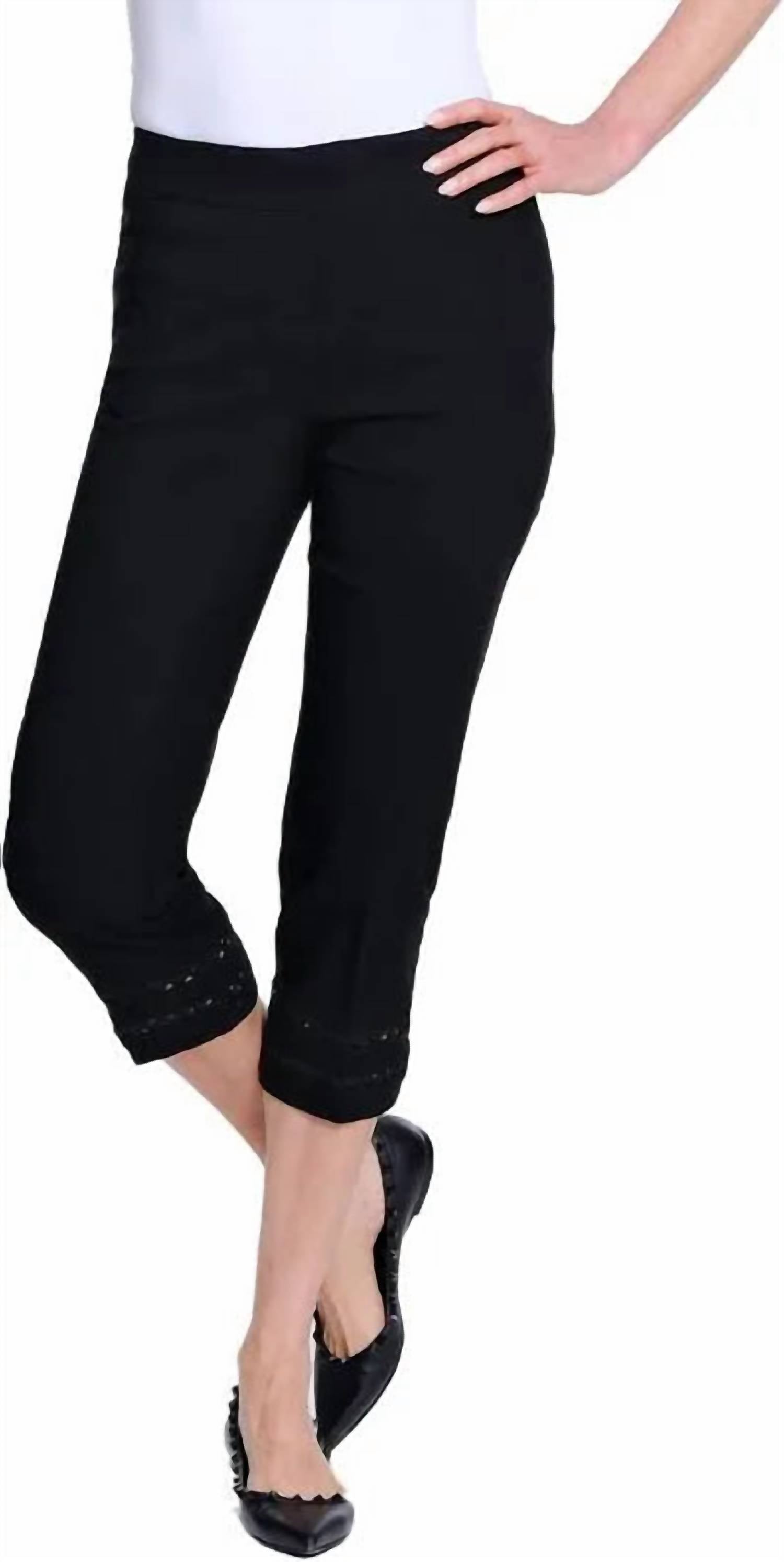 Черные укороченные брюки с отделкой рик-рак Slimsation By Multiples
Черные укороченные брюки с отделкой рик-рак Slimsation By Multiples