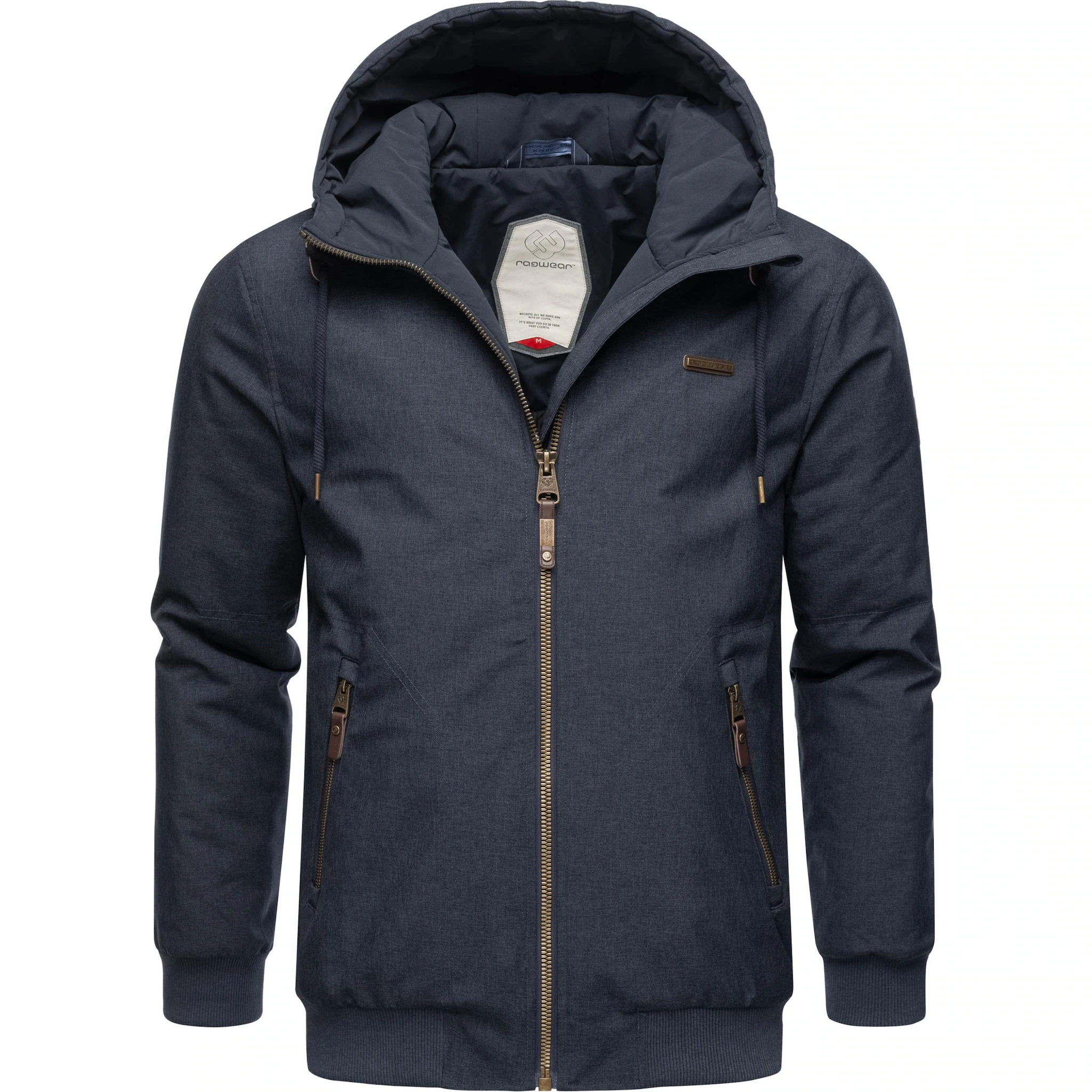 Зимняя куртка Ragwear "Стьюи" с капюшоном, стильная мужская уличная куртка с большим капюшоном, цвет морской волны, Синий, Зимняя куртка Ragwear "Стьюи" с капюшоном, стильная мужская уличная куртка с большим капюшоном, цвет морской волны