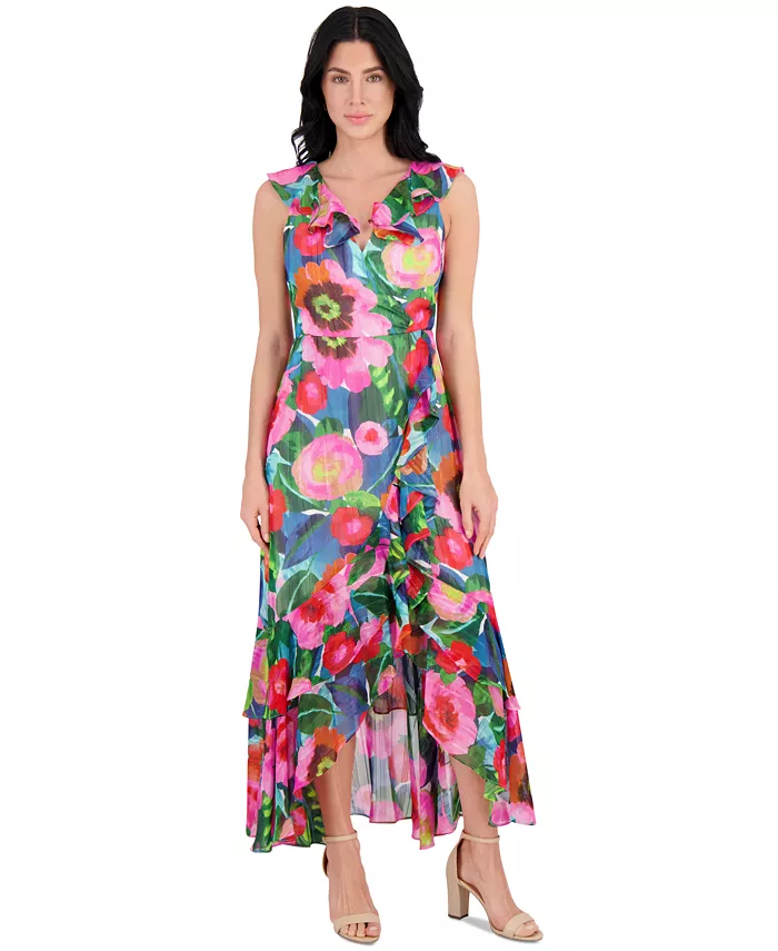 Женское макси-платье из шифона с принтом и отделкой воланами kensie, мультиколор
Женское макси-платье из шифона с принтом и отделкой воланами kensie, мультиколор