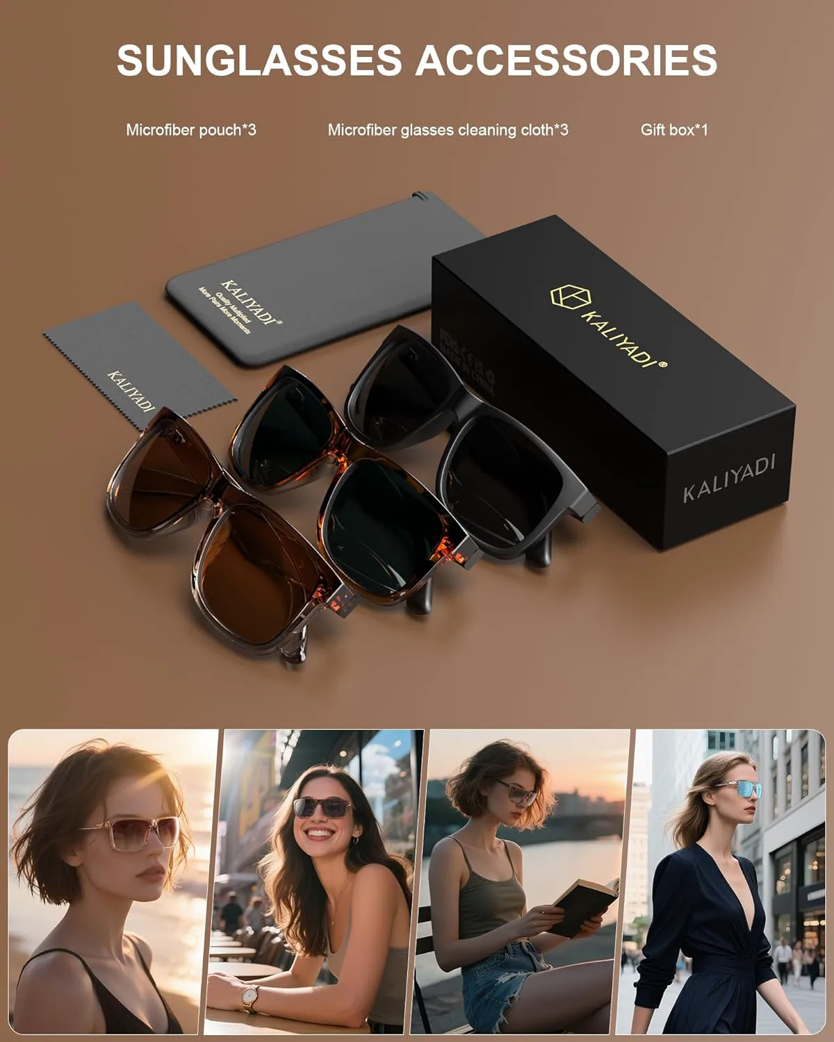 KALIYADI Женские поляризованные солнцезащитные очки: ретро-стиль, модные солнцезащитные очки с защитой UV400 для вождения и путешествий, Pink+clear Tea+gradual Tea
KALIYADI Женские поляризованные солнцезащитные очки: ретро-стиль, модные солнцезащитные очки с защитой UV400 для вождения и путешествий, Pink+clear Tea+gradual Tea