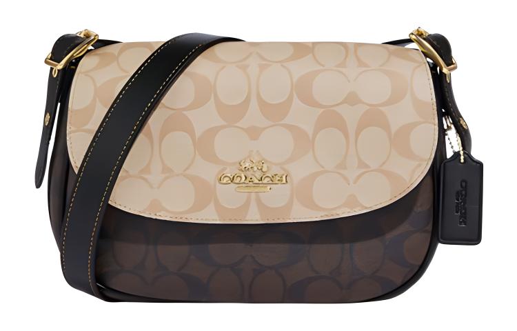 COACH Искусственная кожаная седельная сумка через плечо среднего размера женская светло-бежевая и коричневая
COACH Искусственная кожаная седельная сумка через плечо среднего размера женская светло-бежевая и коричневая