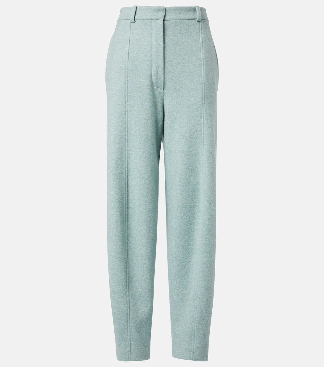 Зауженные брюки с высокой талией из смесовой кашемировой ткани Loro Piana, Tourmaline Green Mel
Зауженные брюки с высокой талией из смесовой кашемировой ткани Loro Piana, Tourmaline Green Mel