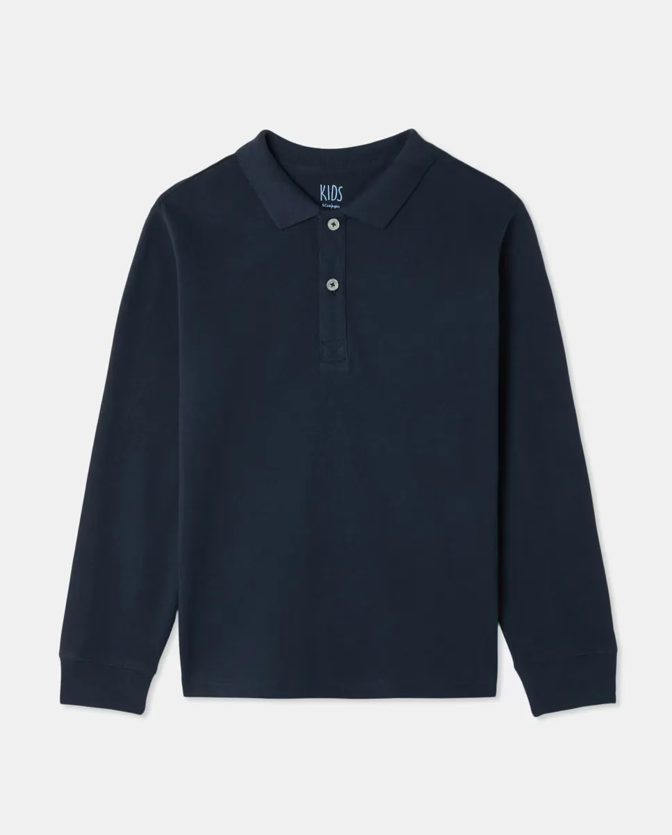 Детский однотонный поло с длинным рукавом из пике Kids El Corte Inglés, темно-синий
Детский однотонный поло с длинным рукавом из пике Kids El Corte Inglés, темно-синий