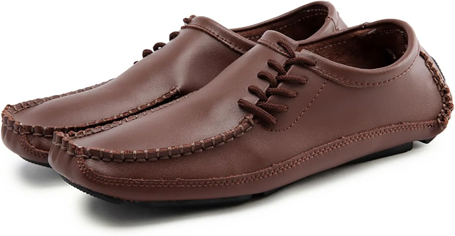 Мужские кожаные лоферы с шнуровкой и ручной строчкой, плоские, легкие, мягкие, без шнурков, с противоскользящей подошвой, мокасины для прогулок на улице и вождения автомобиля LVOMU, коричневый
Мужские кожаные лоферы с шнуровкой и ручной строчкой, плоские, легкие, мягкие, без шнурков, с противоскользящей подошвой, мокасины для прогулок на улице и вождения автомобиля LVOMU, коричневый