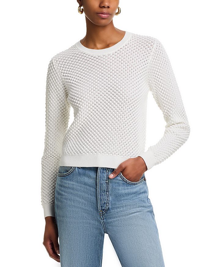 Длинный свитер с рукавами и узором "попкорн" - эксклюзив AQUA, белый
Длинный свитер с рукавами и узором "попкорн" - эксклюзив AQUA, белый