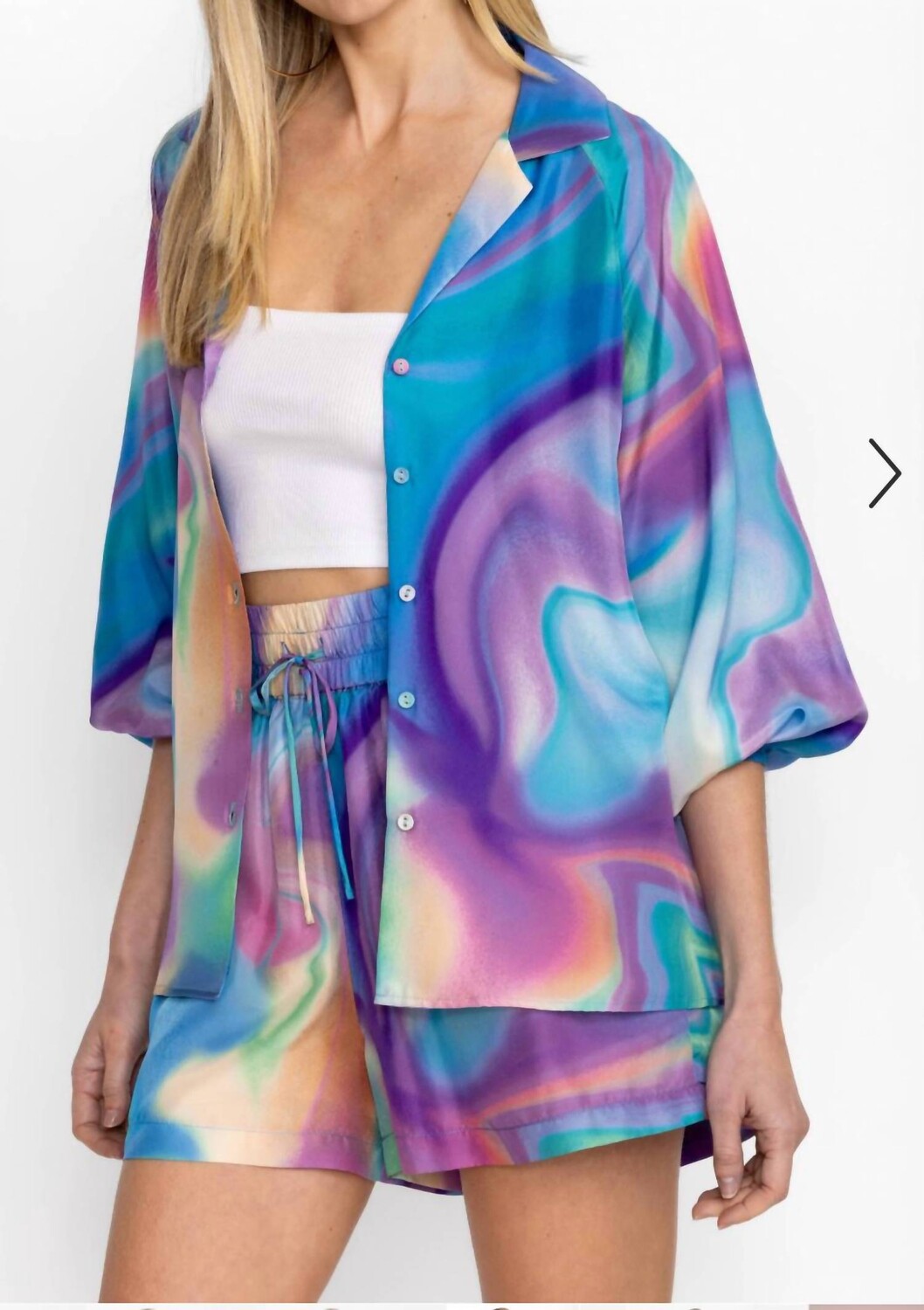 Короткие шорты Merida с мраморным шнурком Johnny Was
Короткие шорты Merida с мраморным шнурком Johnny Was