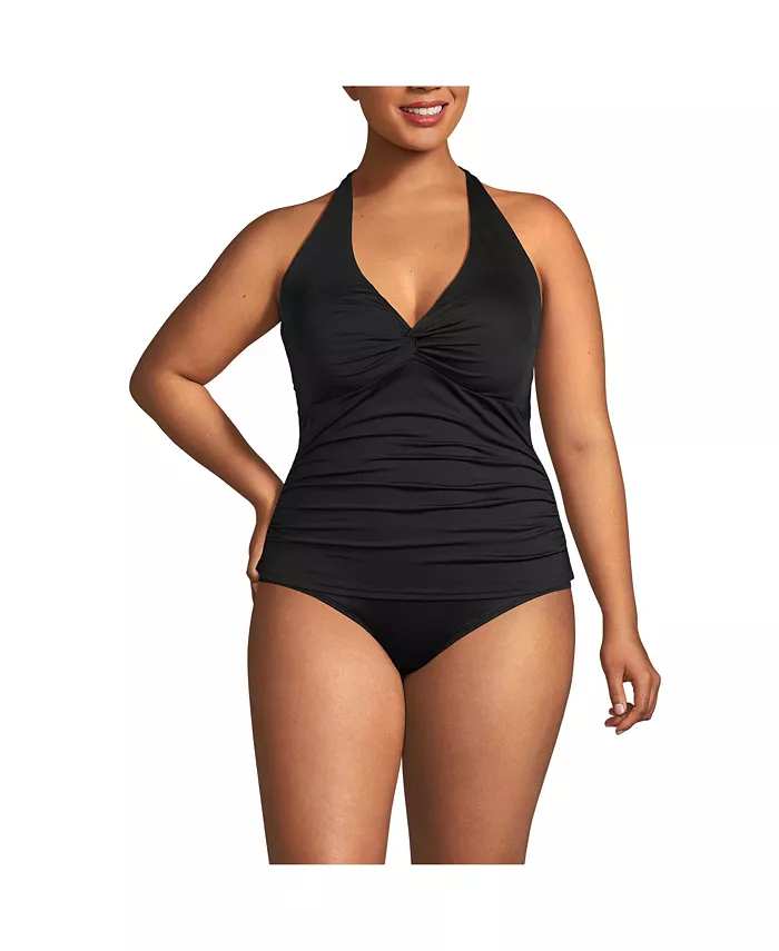 Женский топ-танкини с завязками на шее и перекрученным лифом Lands' End, черный
Женский топ-танкини с завязками на шее и перекрученным лифом Lands' End, черный