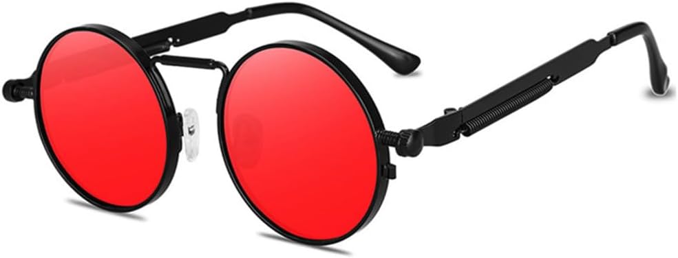 Панк-солнцезащитные очки для женщин, зеркальные круглые металлические солнцезащитные очки, винтажные мужские очки для вождения, защита от ультрафиолета UV400 MTZJH, Black Red
Панк-солнцезащитные очки для женщин, зеркальные круглые металлические солнцезащитные очки, винтажные мужские очки для вождения, защита от ультрафиолета UV400 MTZJH, Black Red