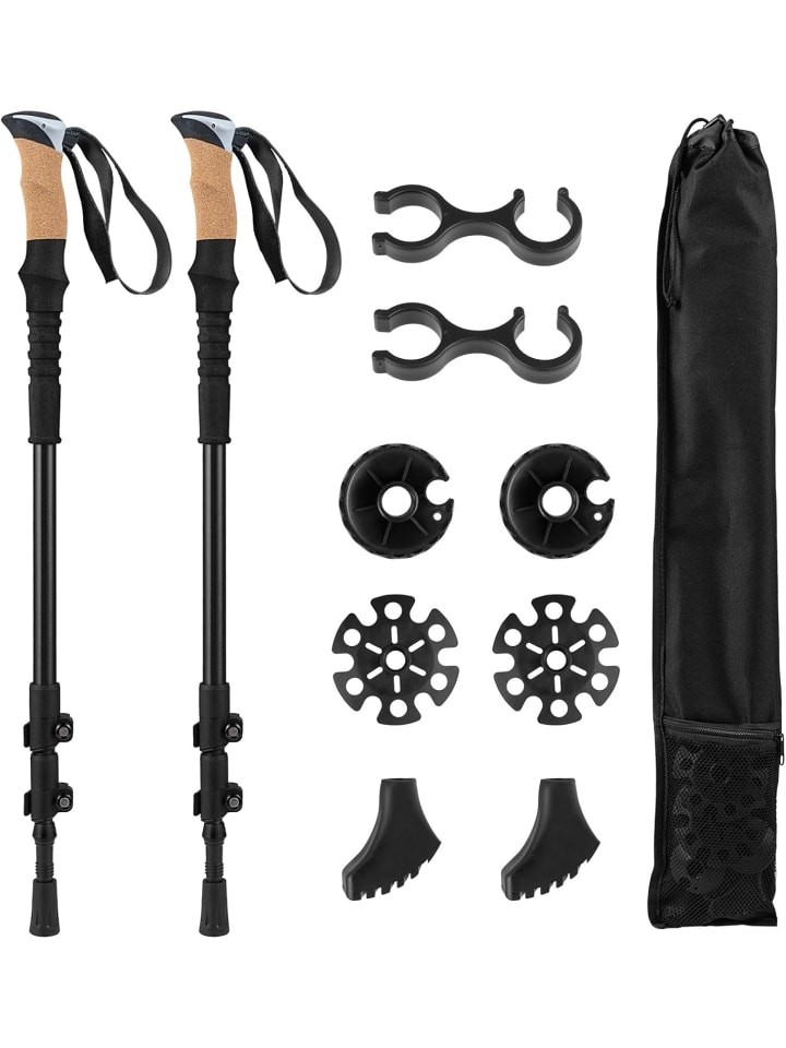 COSTWAY Телескопические алюминиевые треккинговые палки черного цвета
COSTWAY Телескопические алюминиевые треккинговые палки черного цвета