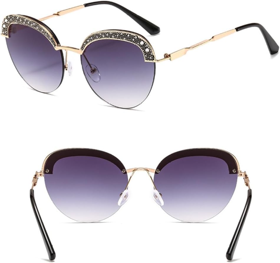 Модные круглые солнцезащитные очки для женщин, полуободковая оправа из сплава с алмазной оправой, градиентные линзы, металлические шарниры, защита от УФ-излучения UV400 MTZJH, C1
Модные круглые солнцезащитные очки для женщин, полуободковая оправа из сплава с алмазной оправой, градиентные линзы, металлические шарниры, защита от УФ-излучения UV400 MTZJH, C1