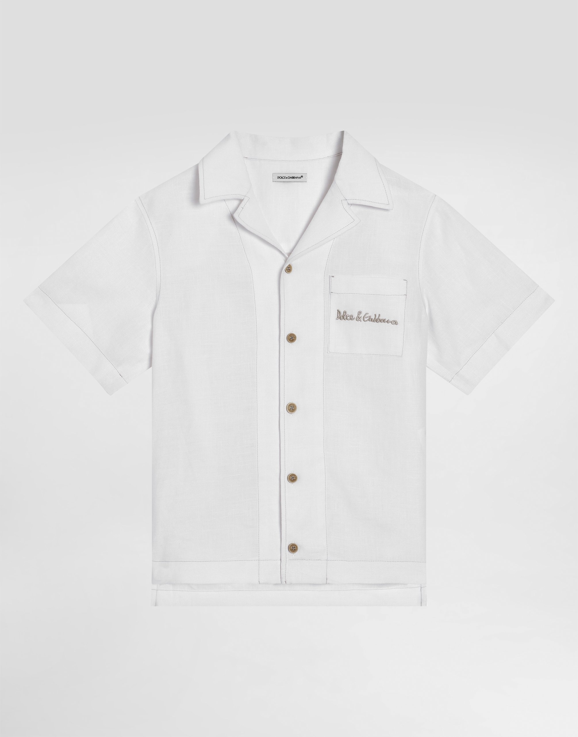 Льняная рубашка без эластичных волокон с логотипом Dolce&Gabbana, белый
Льняная рубашка без эластичных волокон с логотипом Dolce&Gabbana, белый