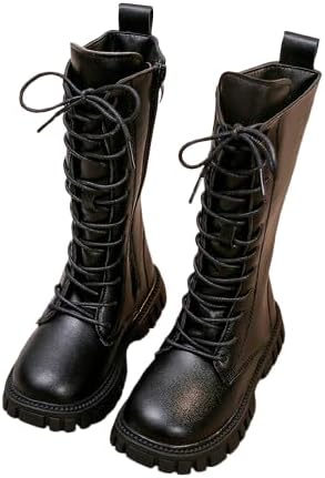 Детские ботинки для девочек, боевые ботинки, PU кожа, шнуровка, боковая молния, ботильоны, средняя голень, на платформе, малыши/старшие дети, 4-12 лет ZRBYWB, 01-Black
Детские ботинки для девочек, боевые ботинки, PU кожа, шнуровка, боковая молния, ботильоны, средняя голень, на платформе, малыши/старшие дети, 4-12 лет ZRBYWB, 01-Black