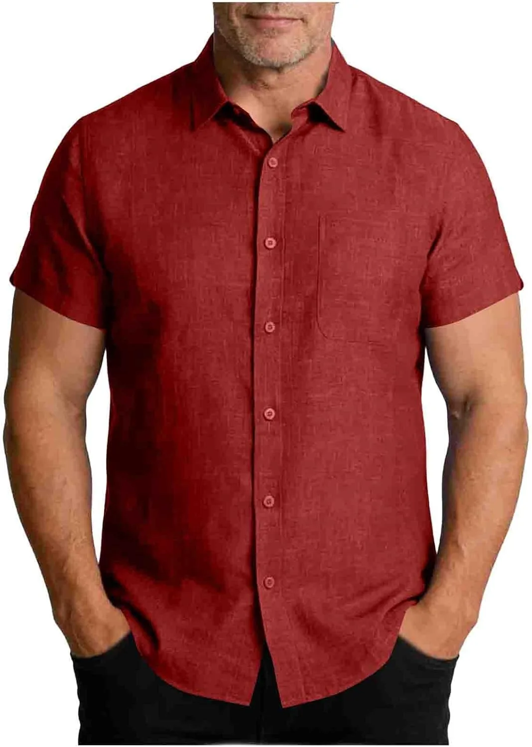 Мужская льняная рубашка с коротким рукавом Casual, легкая, с карманом
Мужская льняная рубашка с коротким рукавом Casual, легкая, с карманом