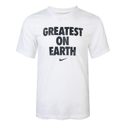 Футболка dri-fit greatest on earth basketball sports short sleeve white Nike, белый 
Футболка dri-fit greatest on earth basketball sports short sleeve white Nike, белый