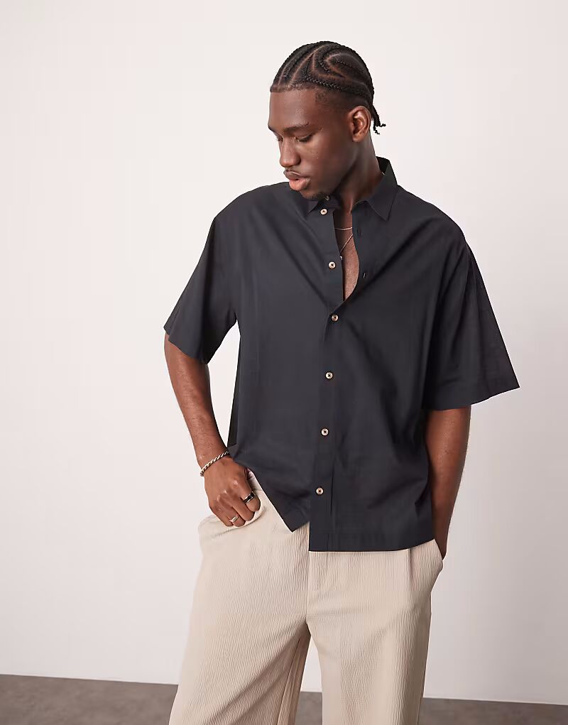 Рубашка свободного кроя ASOS DESIGN из льняного материала черного цвета
Рубашка свободного кроя ASOS DESIGN из льняного материала черного цвета