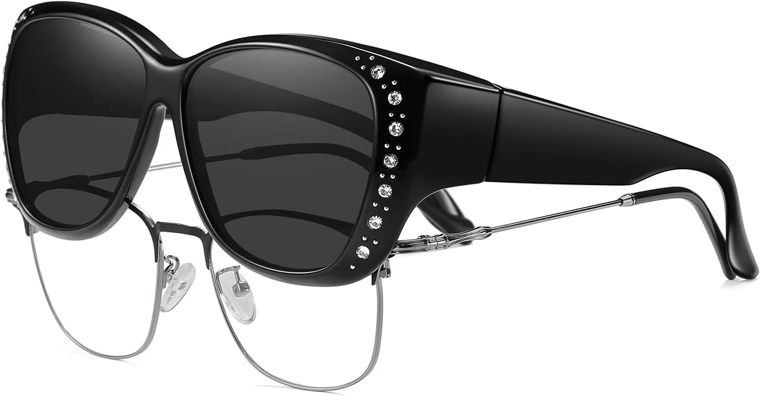 Женские поляризованные солнцезащитные очки HAOLOTA с блестками, солнцезащитные очки для коррекции зрения, защита от УФ-излучения UV400, M Size Black Frame Grey Lens
Женские поляризованные солнцезащитные очки HAOLOTA с блестками, солнцезащитные очки для коррекции зрения, защита от УФ-излучения UV400, M Size Black Frame Grey Lens