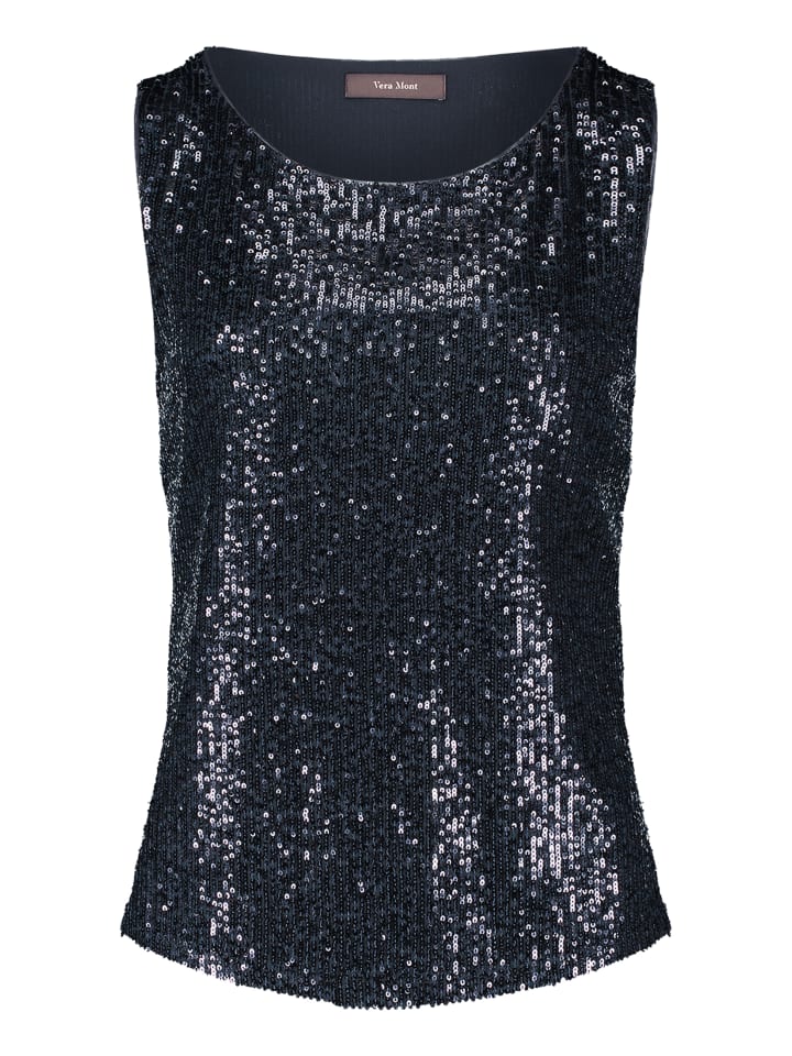Топ без рукавов с пайетками в цвете Night Sky Vera Mont
Топ без рукавов с пайетками в цвете Night Sky Vera Mont