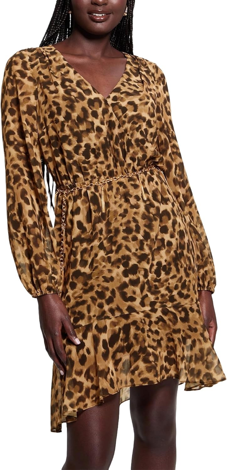 GUESS Женское платье Kaleen с длинными рукавами, Fast And Fierce Leopard Print
GUESS Женское платье Kaleen с длинными рукавами, Fast And Fierce Leopard Print