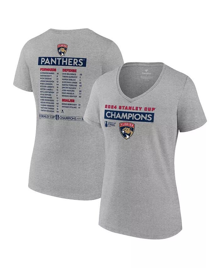 Женская футболка Steel Florida Panthers 2024 Stanley Cup Champions Roster с V-образным вырезом Fanatics
Женская футболка Steel Florida Panthers 2024 Stanley Cup Champions Roster с V-образным вырезом Fanatics