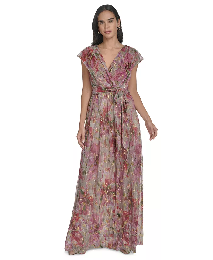 Женское платье с V-образным вырезом и запахом в металлизированном цветочном принте Jessica Howard, красный
Женское платье с V-образным вырезом и запахом в металлизированном цветочном принте Jessica Howard, красный