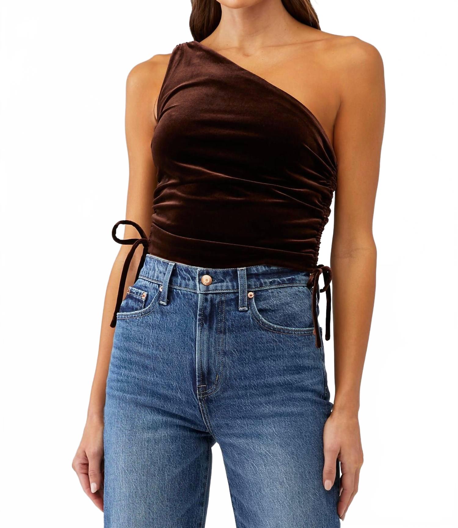 Топ Ania Velvet на одно плечо цвета какао Amanda Uprichard, Cocoa
Топ Ania Velvet на одно плечо цвета какао Amanda Uprichard, Cocoa