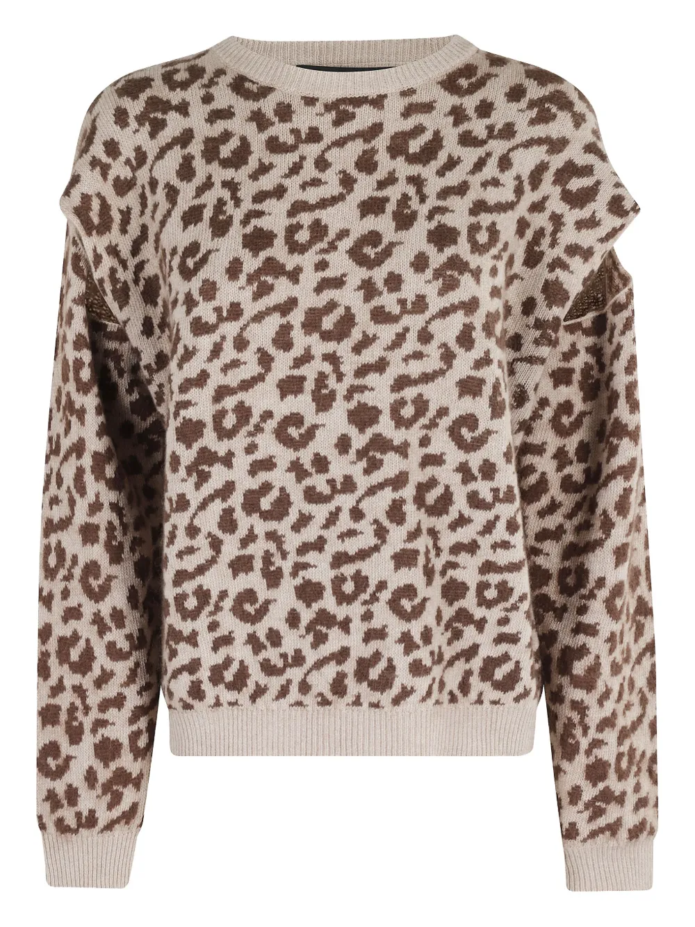 Джемпер с леопардовым принтом и плечевыми деталями Federica Tosi, коричневый
Джемпер с леопардовым принтом и плечевыми деталями Federica Tosi, коричневый